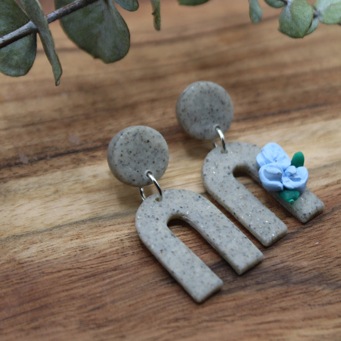 Granite Arches Blue Flowers Earrings