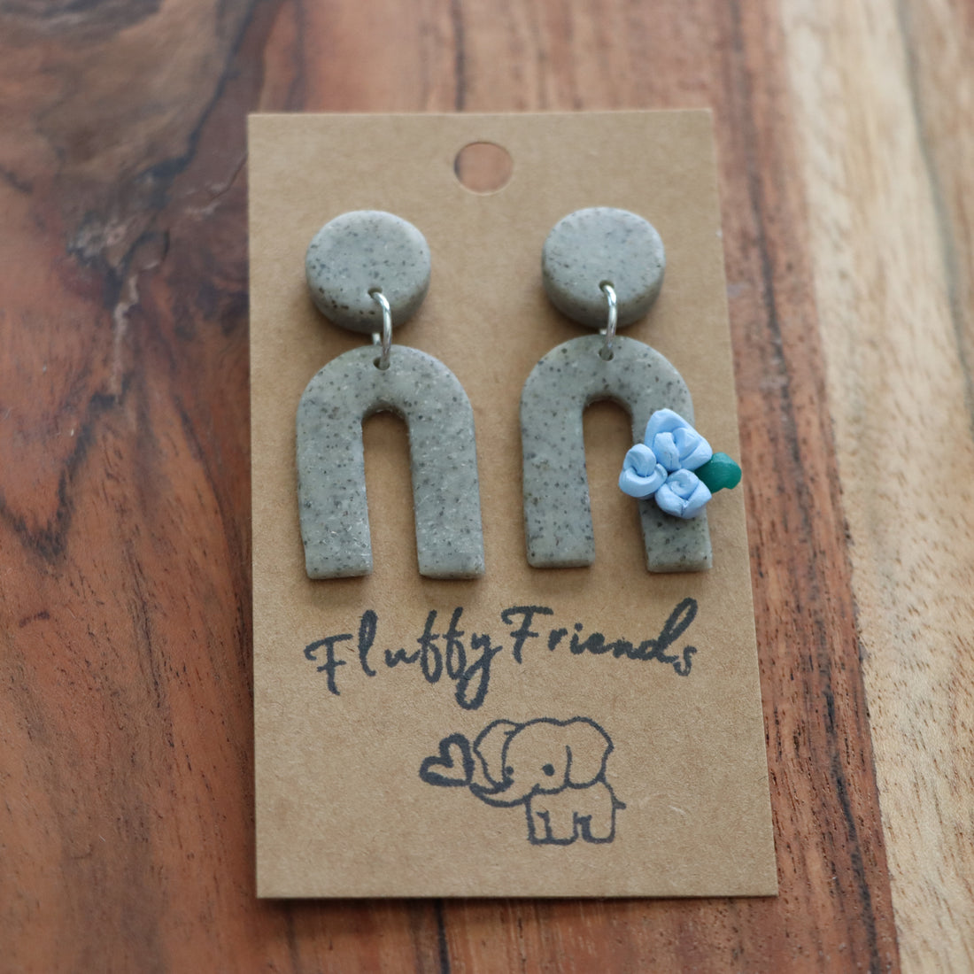 Granite Arches Blue Flowers Earrings