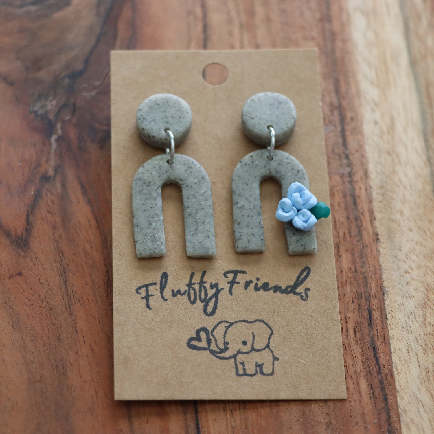 Granite Arches Blue Flowers Earrings